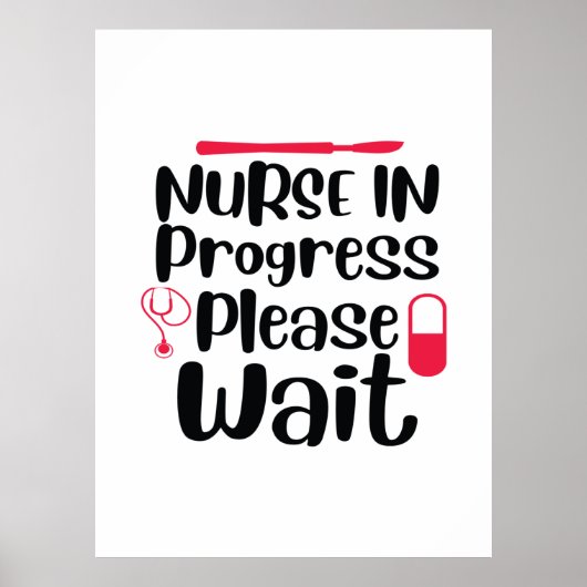 看護師ギフト 看護師進行中 お待ちください ポスター (正面)