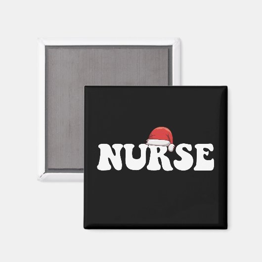 看護師サンタクロースの帽子クリスマスナース マグネット (正面/裏面)