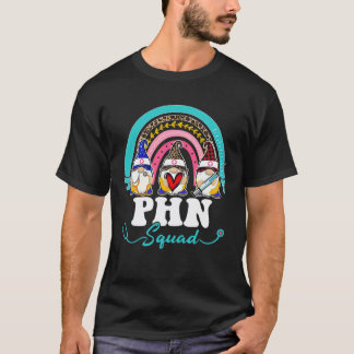看護師チーム ヒョウ柄 レインボー グノーム PHN Tシャツ