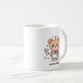 看護師テディベア - 看護師へのカスタムネームギフト コーヒーマグカップ (正面右)