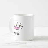 看護師ピンクの姫クラウンアート コーヒーマグカップ (正面左)