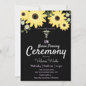 看護師ピン式卒業式 ひまわり 招待状 (正面)