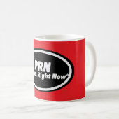 看護師ユーモアプリント ノベルティ "PRN" コーヒーマグカップ (正面右)