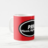 看護師ユーモアプリント ノベルティ "PRN" コーヒーマグカップ (正面左)