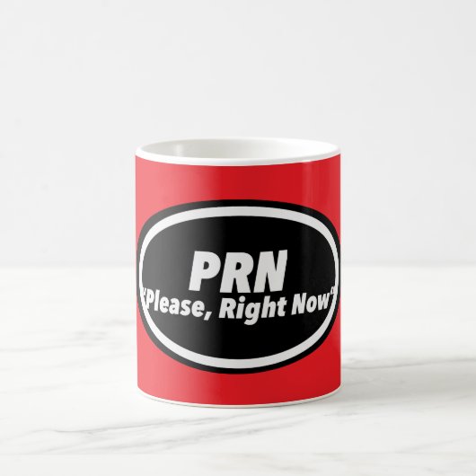 看護師ユーモアプリント ノベルティ "PRN" コーヒーマグカップ (中央)