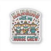 看護師仲間とハングアウト フィエスタ看護師Tシャツ デザイン シール (正面)
