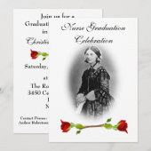 看護師卒業お祝い - フローレンス・ナイチンゲール 招待状 (正面/裏面)