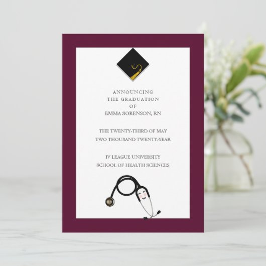 看護師卒業のお知らせ 招待状 (スタンド正面)