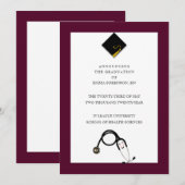 看護師卒業のお知らせ 招待状 (正面/裏面)