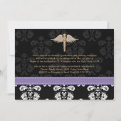 看護師卒業のお知らせ 紫の招待状 招待状 (裏面)