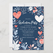 看護師卒業ステソスコープハート写真 招待状 (正面)