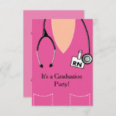 看護師卒業パーティー招待状スクラブトップ#55 招待状 (正面/裏面)