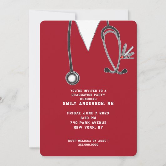 看護師卒業パーティー 招待状 (正面)