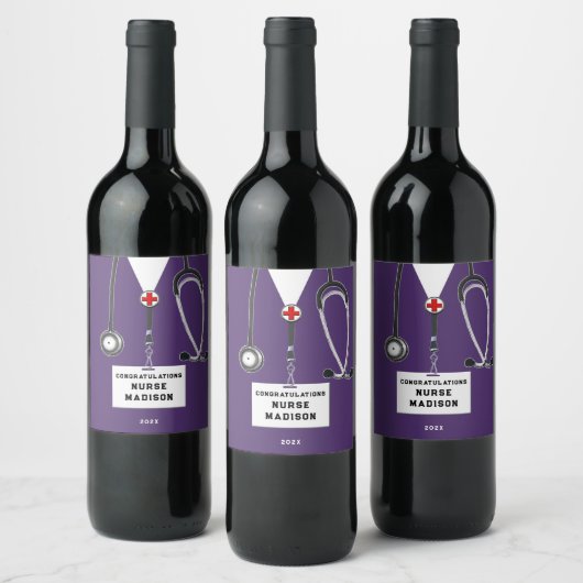 看護師卒業ワインラベル ワインラベル (ボトル)