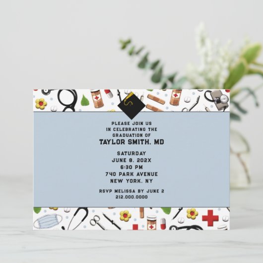 看護師卒業招待状 招待状 (スタンド正面)