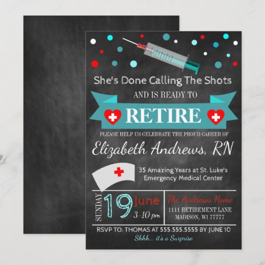 看護師卒業招待状 招待状 (正面/裏面)