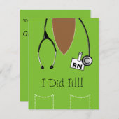 看護師卒業招待状 黒 ライムスクラブ #9 招待状 (正面/裏面)