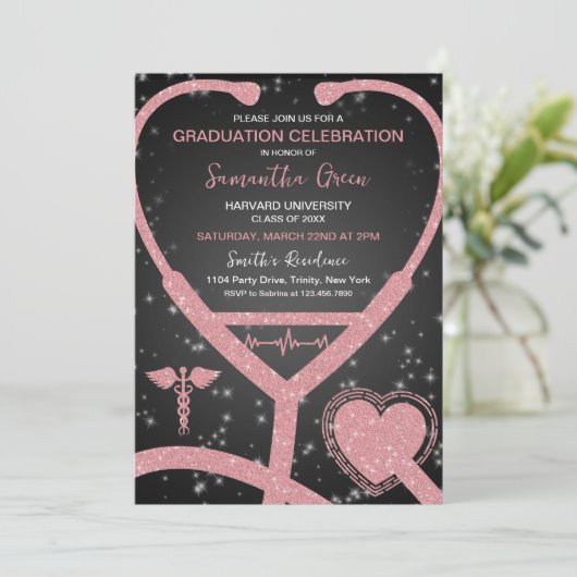 看護師卒業 招待状 (スタンド正面)