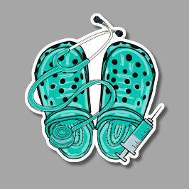 看護師用クロッグ、聴診器＆注射器 防水 シール