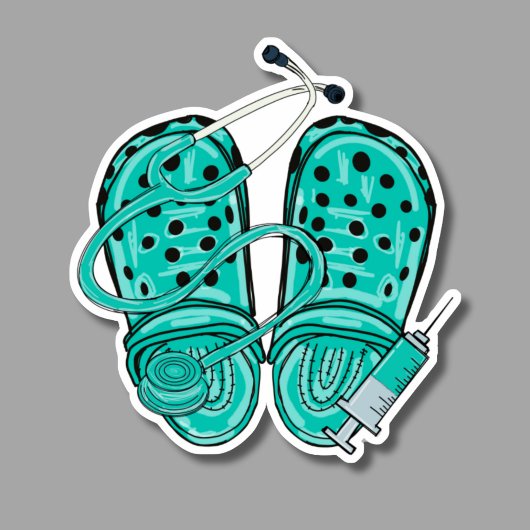 看護師用クロッグ、聴診器＆注射器 防水 シール