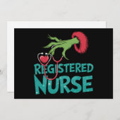 看護師用聴診器サンタエルフクリスマス シーズンカード (正面/裏面)