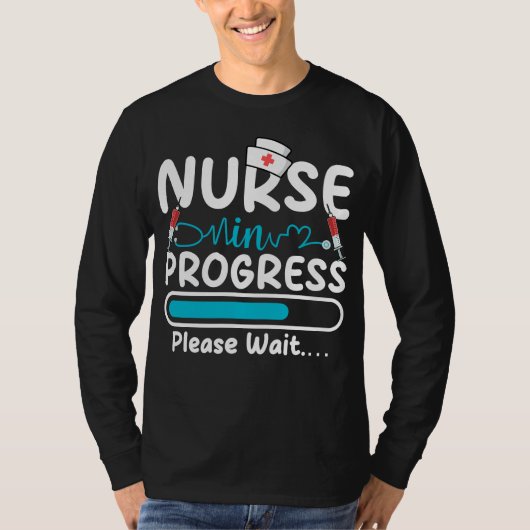 看護師見習いロード中 メンズLS Tシャツ (正面)