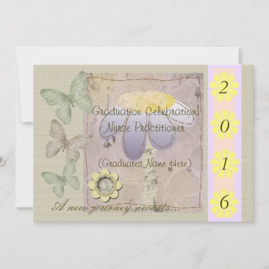 看護師資格取得 卒業式招待状 2016 招待状 (正面)