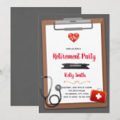 看護師退職パーティーのご案内 招待状 (正面/裏面)