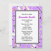 看護師退職パーティー 紫 招待状 (裏面)