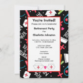 看護師退職パーティー　黒と白 招待状 (裏面)