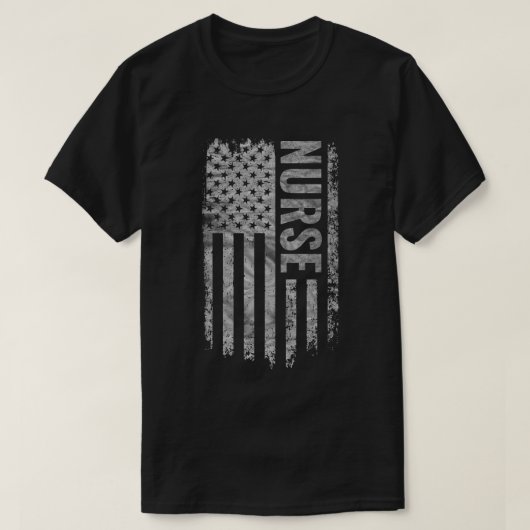 看護師 アメリカ国旗 ダストレス デザイン Tシャツ (デザイン正面)