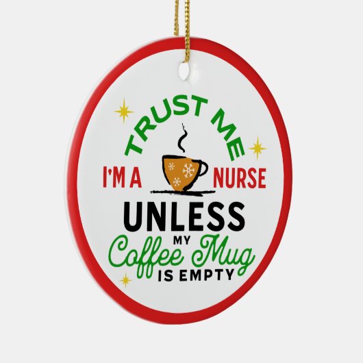 看護師 ギフト 医療 ヘアケア 面白い コーヒー好き セラミックオーナメント (右)