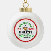 看護師 ギフト 医療 ヘアケア 面白い コーヒー好き セラミックボールオーナメント (正面)