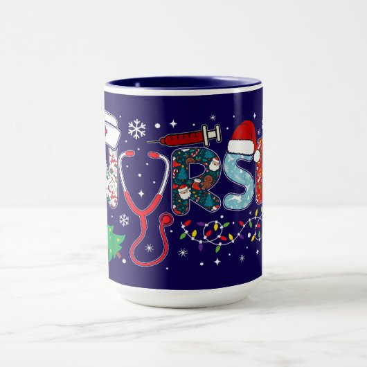 看護師 クリスマス デザイン マグカップ (中央)