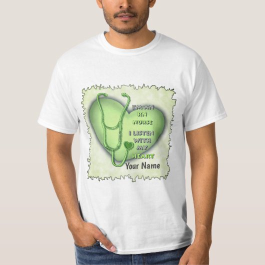 看護師 グリーン・ハート RN Tシャツ (正面)