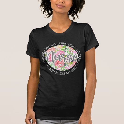 看護師 コロナウイルス エッセンシャル ケア ワーカー Tシャツ (正面)