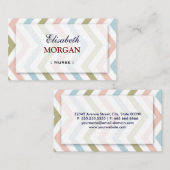 看護師 - ナチュラル グレイスフル シェブロン 名刺 (正面/裏面)