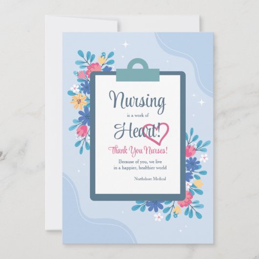 看護師 フローラル サンクス インビテーション (正面)