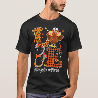 看護師 ラブ RN 人生 聴診器 七面鳥 サンクスギビング Tシャツ