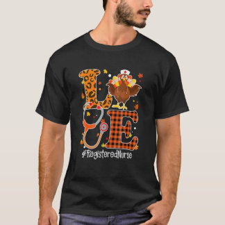 看護師 ラブ RN 人生 聴診器 七面鳥 サンクスギビング Tシャツ