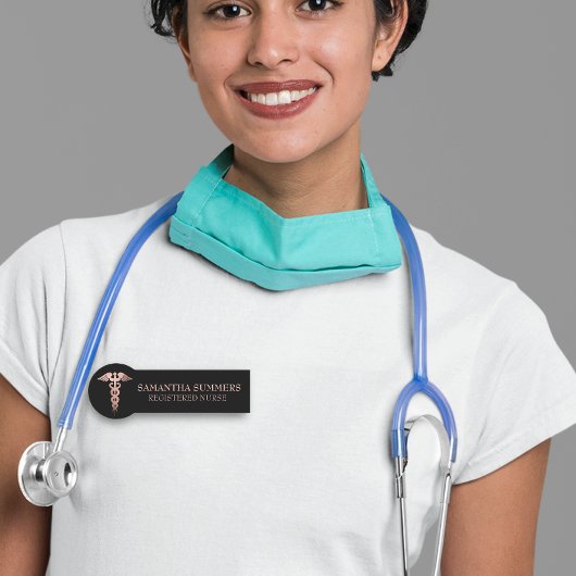 看護師 医師 ケデュケウス 医療 ローズゴールド 名札