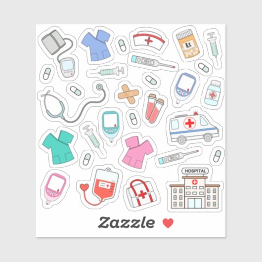 看護師 医師 健康 病院職員 ブジョー プランナー シール (シート)