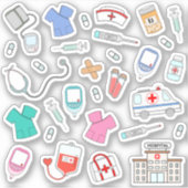 看護師 医師 健康 病院 作業員 ブジョー プランナー シール (正面)