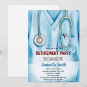 看護師 医師 引退 招待状 (正面/裏面)