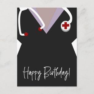 看護師 医師 獣医 キャラクター ユニフォーム 誕生日 ポストカード