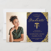 看護師 医療 ケドゥケウス 卒業発表 招待状 (正面)