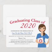 看護師 医療 卒業 招待 招待状 (正面/裏面)