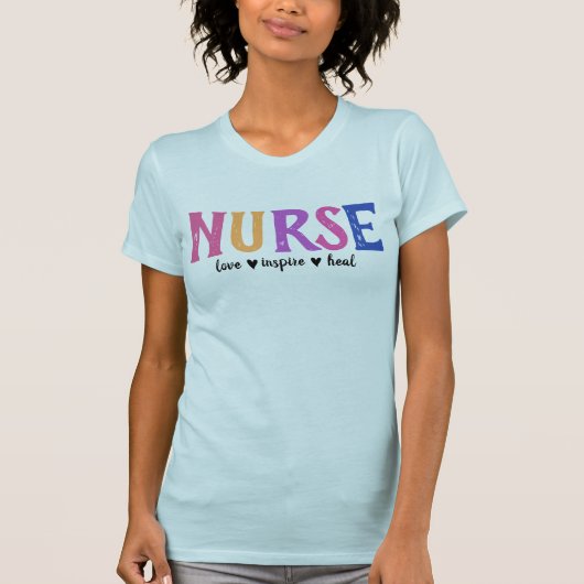 看護師 愛 インスパイア ヒール Tシャツ (正面)
