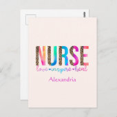 看護師 - 愛、インスパイア、癒し ポストカード (正面/裏面)