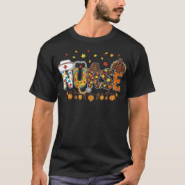 看護師 感謝祭 秋 ヘルスケアワーカー 七面鳥 Tシャツ